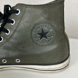 CONVERSE™️ Men’s Size 10 'Chuck Taylor' Khaki All Leather High Top Sneakers